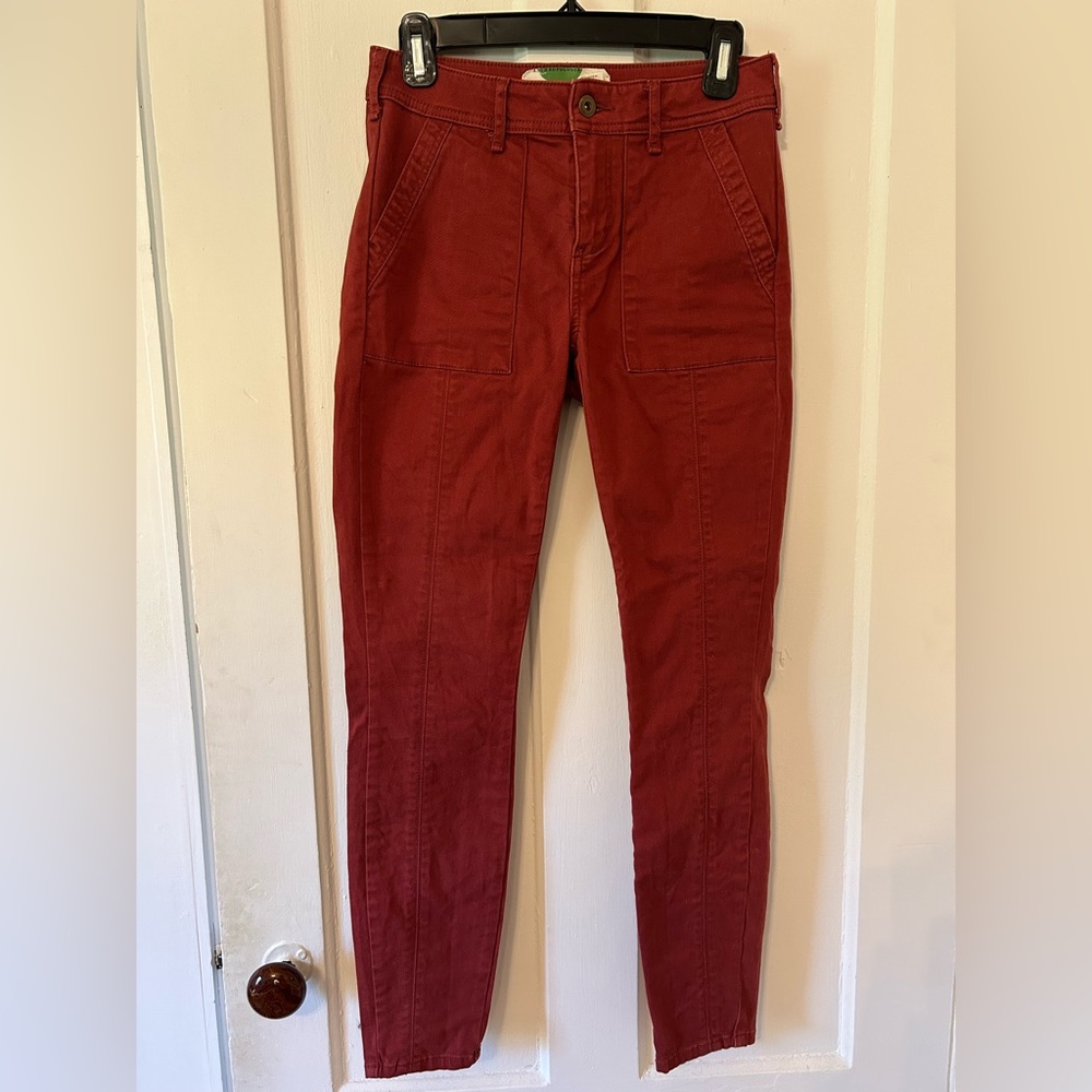 Anthropologie Rust Orange Slim Utility Trouser Pants